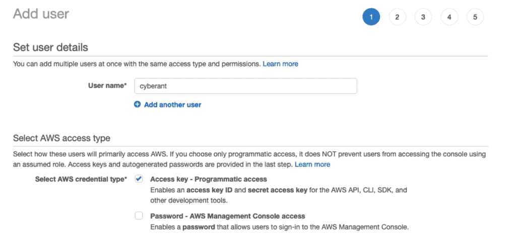 SETTINGS USER FOR AWS SECURITY AUDITS